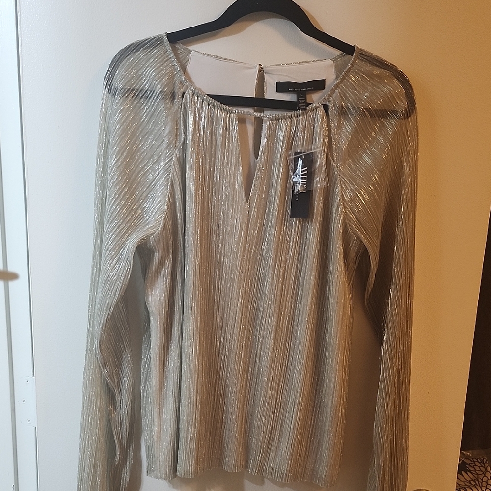 Zara White Pleated Embellished Blouse